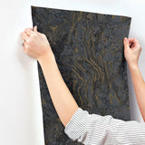 Wallpaper Polished Marble Wallpaper // Black