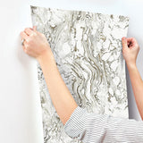 Wallpaper Polished Marble Wallpaper // Black & White