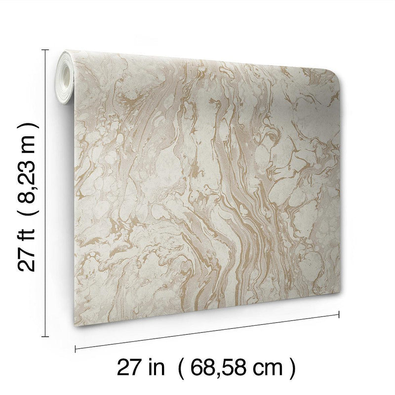 Wallpaper Polished Marble Wallpaper // Taupe 