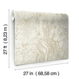 Wallpaper Polished Marble Wallpaper // White & Gold