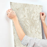 Wallpaper Polished Marble Wallpaper // White & Gold