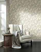 Wallpaper Pressed Leaves Wallpaper // Cream