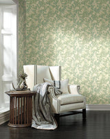 Wallpaper Pressed Leaves Wallpaper // Green