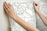 Wallpaper Prism Schematics Peel & Stick Wallpaper // Black & Gold