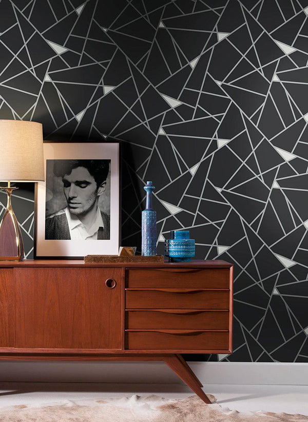 Wallpaper Prismatic Wallpaper // Black & Silver