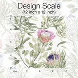 Wallpaper Protea Wallpaper // White & Fuchsia