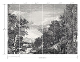 Wallpaper Provincial Scenic Wall Mural // Black