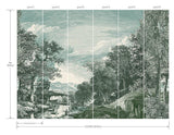 Wallpaper Provincial Scenic Wall Mural // Teal