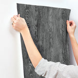 Wallpaper Quarter Sawn Wood Wallpaper // Black