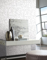 Wallpaper Quatrefoil Trellis Peel & Stick Wallpaper // Blue