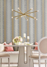 Wallpaper Quill Stripe Wallpaper // Dark Grey