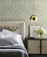 Wallpaper Rainforest Leaves Wallpaper // Blue & Green