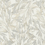 Wallpaper Rainforest Leaves Wallpaper // Cream & Grey
