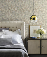 Wallpaper Rainforest Leaves Wallpaper // Lavender & Blue