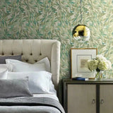 Wallpaper Rainforest Leaves Wallpaper // Teal