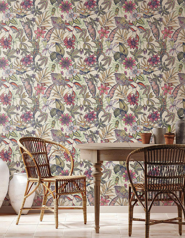Wallpaper Rainforest Wallpaper // Cream