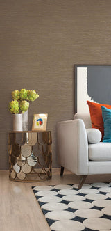 Wallpaper Ramie Weave Wallpaper // Brown