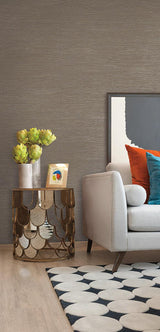 Wallpaper Ramie Weave Wallpaper // Dark Grey