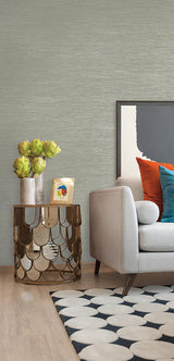 Wallpaper Ramie Weave Wallpaper // Green