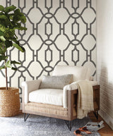 Wallpaper Repurpose Woven Trellis Wallpaper // Charcoal