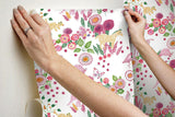Wallpaper Reverie Peel & Stick Wallpaper // Pink & Green