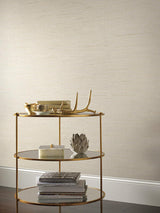 Wallpaper Ribbon Bamboo Wallpaper // Cream & Gold Metallic
