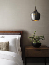 Wallpaper Ribbon Bamboo Wallpaper // Silver Metallic