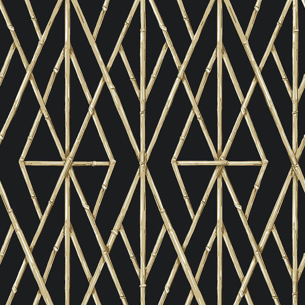 Wallpaper Riviera Bamboo Trellis Wallpaper // Black 