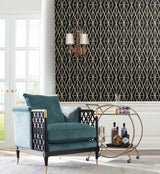 Wallpaper Riviera Bamboo Trellis Wallpaper // Black