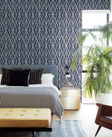 Wallpaper Riviera Bamboo Trellis Wallpaper // Navy