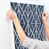 Wallpaper Riviera Bamboo Trellis Wallpaper // Navy