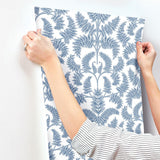 Wallpaper Royal Fern Damask Wallpaper // Blue