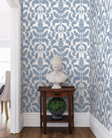 Wallpaper Royal Fern Damask Wallpaper // Blue