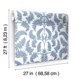 Wallpaper Royal Fern Damask Wallpaper // Blue