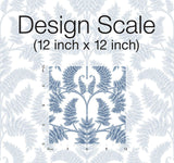 Wallpaper Royal Fern Damask Wallpaper // Blue