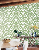 Wallpaper Royal Fern Damask Wallpaper // Green