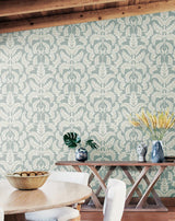 Wallpaper Royal Fern Damask Wallpaper // Green