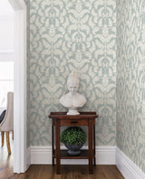 Wallpaper Royal Fern Damask Wallpaper // Green