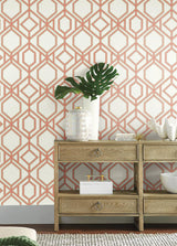 Wallpaper Sawgrass Trellis Wallpaper // Coral