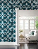 Wallpaper Sawgrass Trellis Wallpaper // Navy