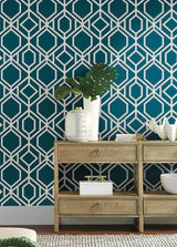 Wallpaper Sawgrass Trellis Wallpaper // Navy