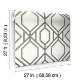 Wallpaper Sawgrass Trellis Wallpaper // White & Grey