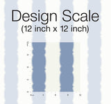 Wallpaper Scalloped Stripe Wallpaper // Blue