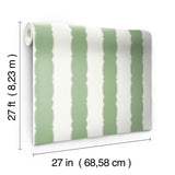 Wallpaper Scalloped Stripe Wallpaper // Green