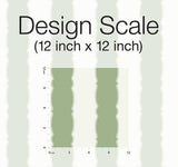 Wallpaper Scalloped Stripe Wallpaper // Green
