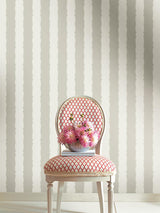 Wallpaper Scalloped Stripe Wallpaper // Grey