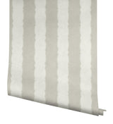 Wallpaper Scalloped Stripe Wallpaper // Grey