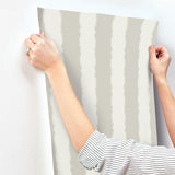 Wallpaper Scalloped Stripe Wallpaper // Grey