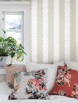 Wallpaper Scalloped Stripe Wallpaper // Off White