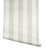 Wallpaper Scalloped Stripe Wallpaper // Off White